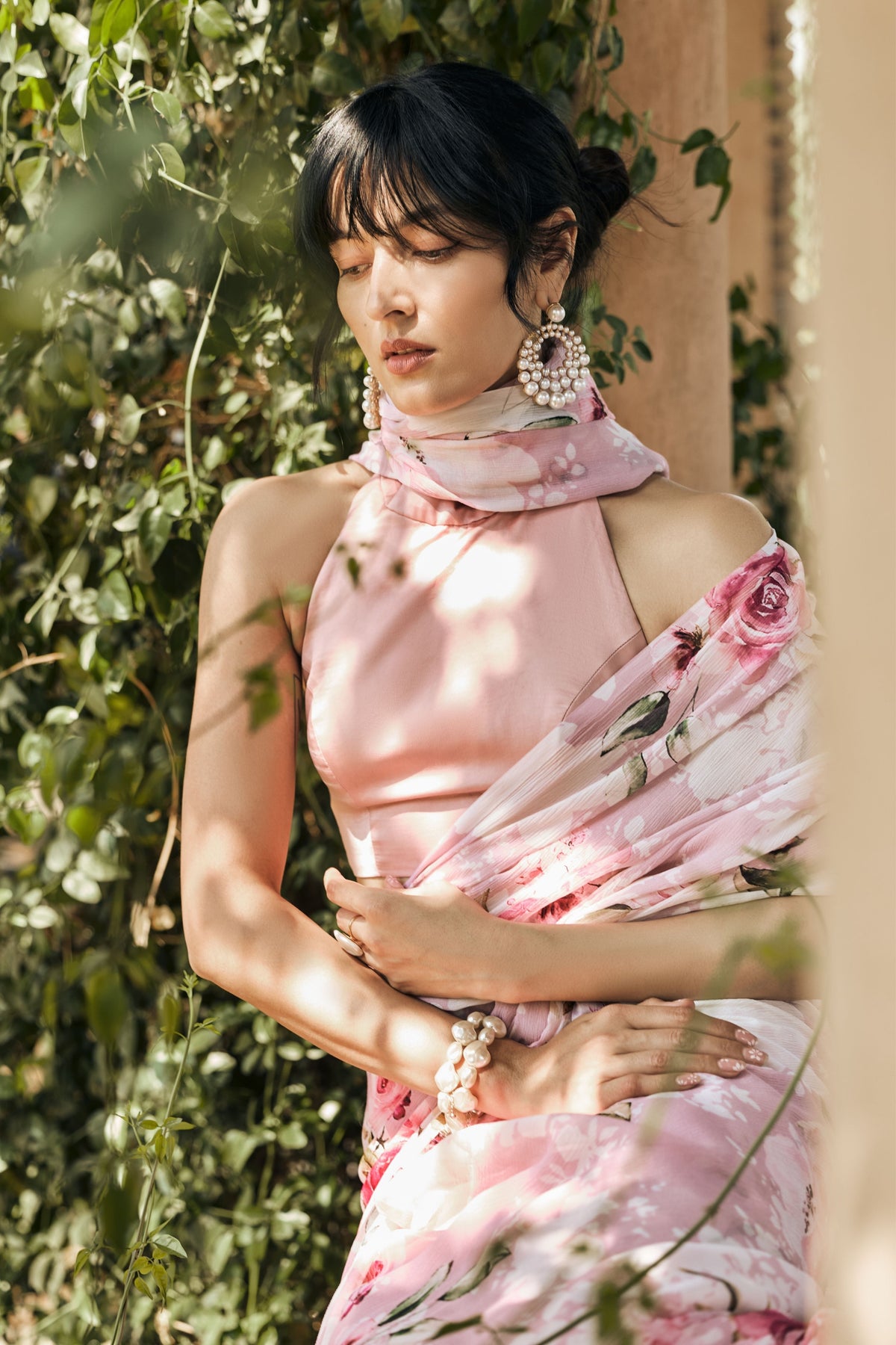 Veronica Blossom Pink Chiffon Saree