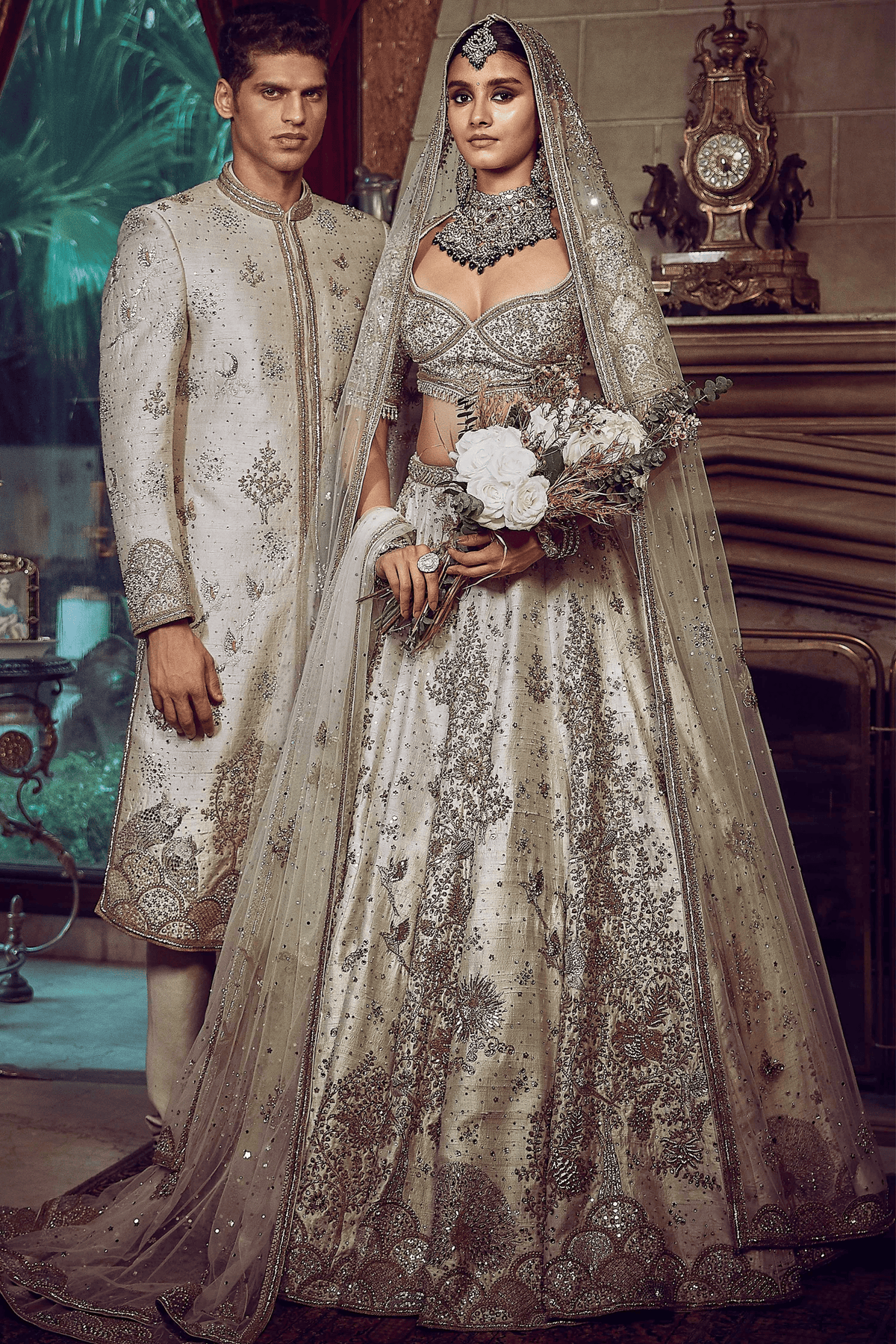 Aurum Ekru Tree of Life Lehenga Set