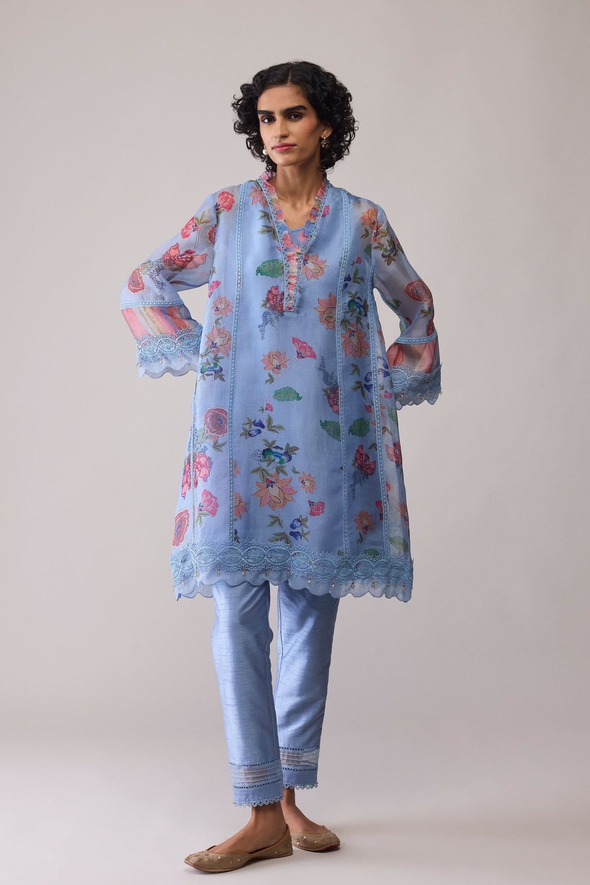 Farida Blue Print Kurta Set