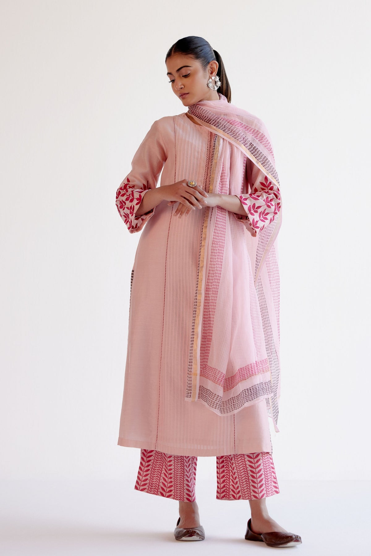 Blush Pink Embroidery Kurta Set