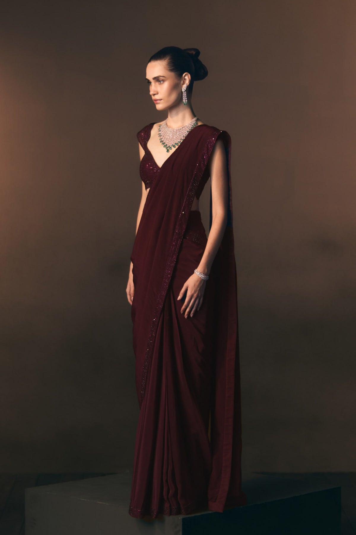 Garnet Saree Set