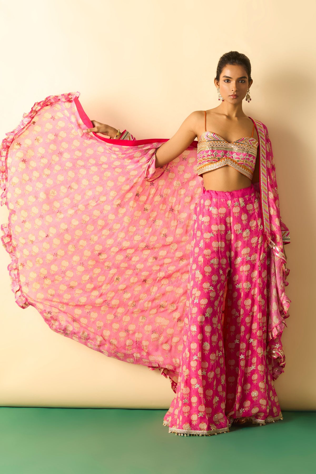 Pink Dharika Cape Set
