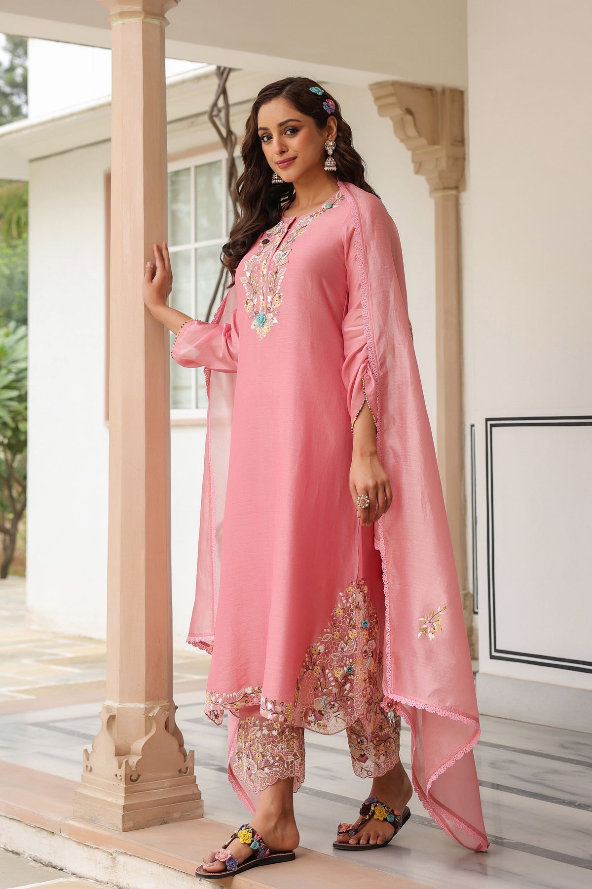 Gulzar Pink Farshi Kurta Set