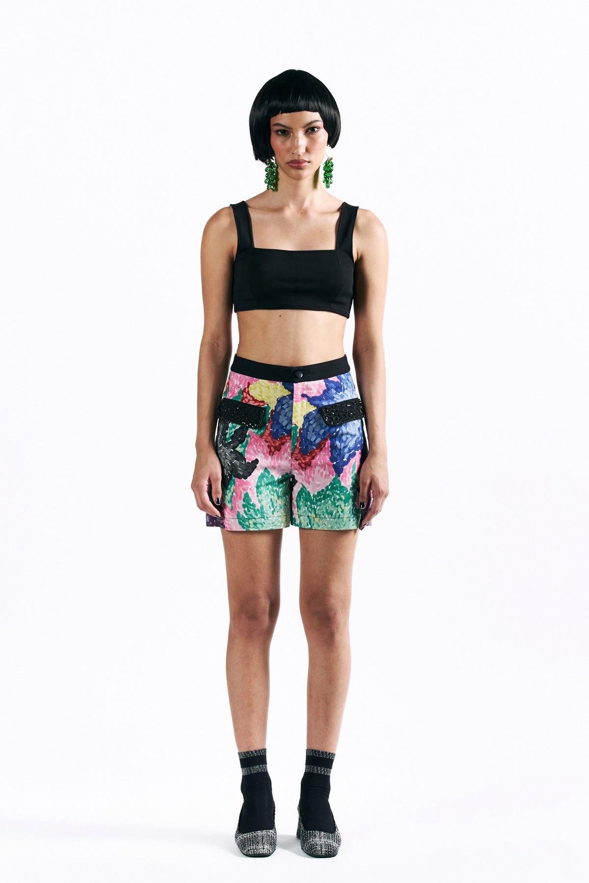 Mosaic Peonies Shorts