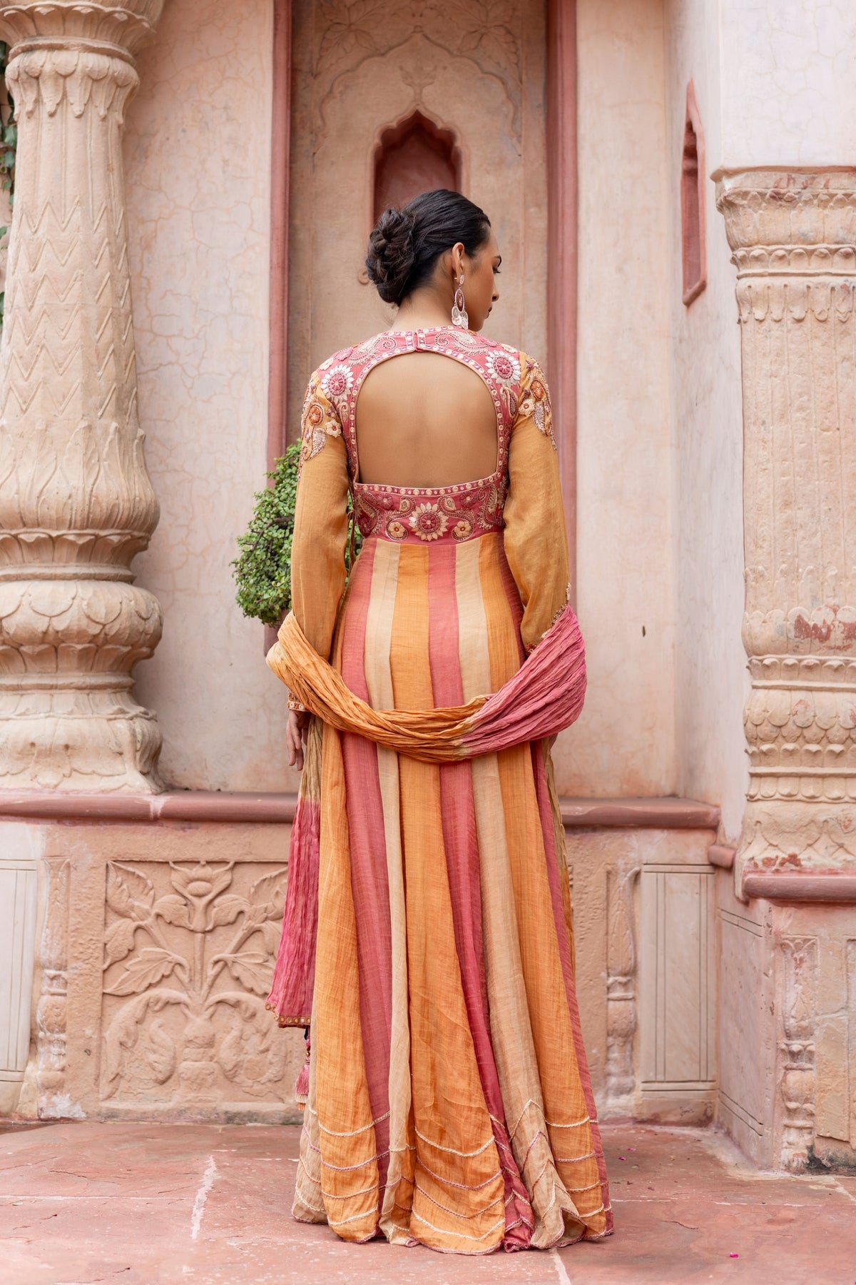 Multicolored Anarkali Set