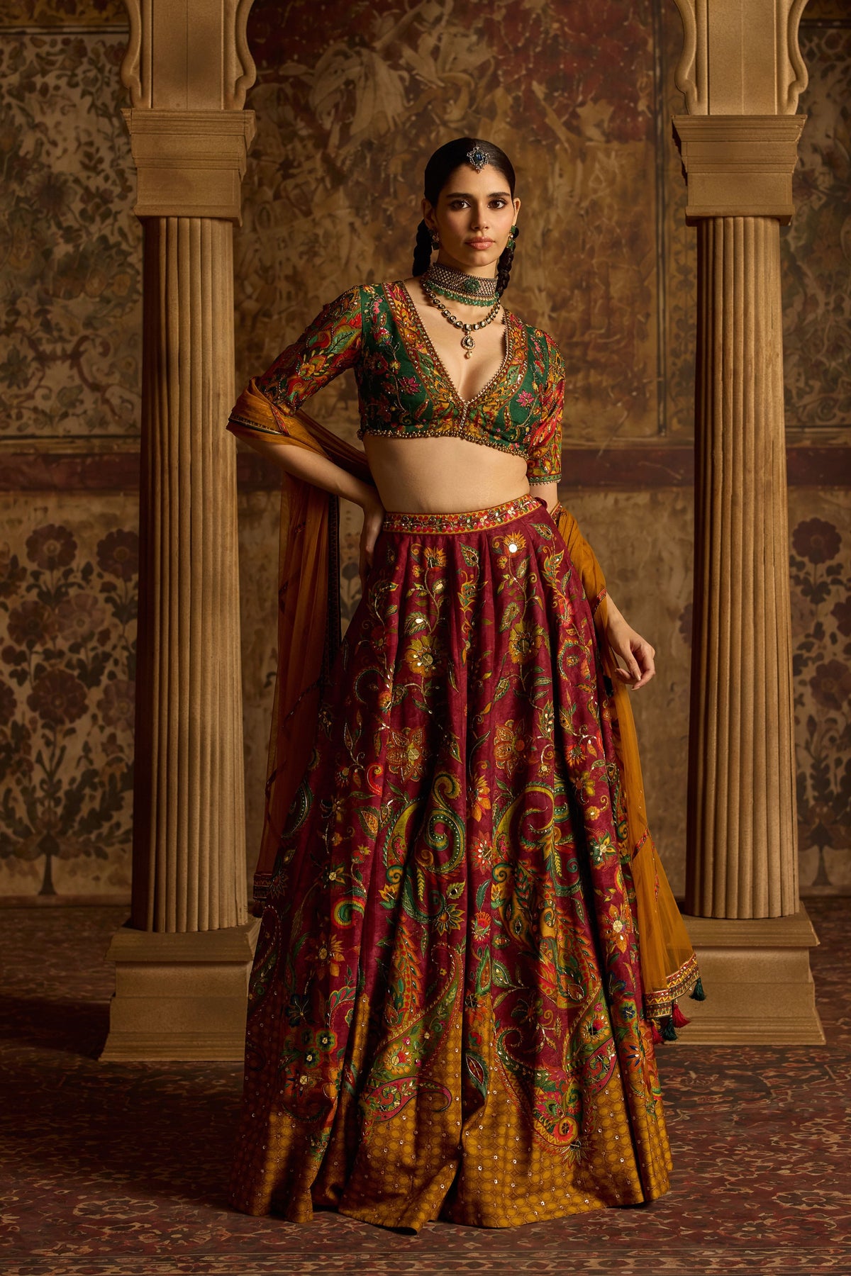 Riddhima Rust Lehenga Set