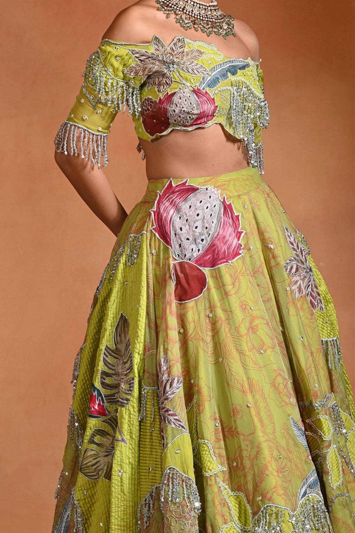 Brat Lime Lehenga Set