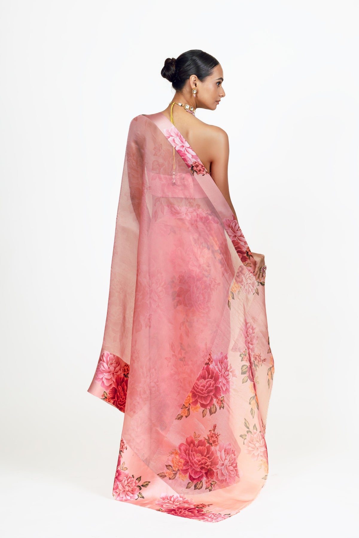 Farah Pink Organza Saree