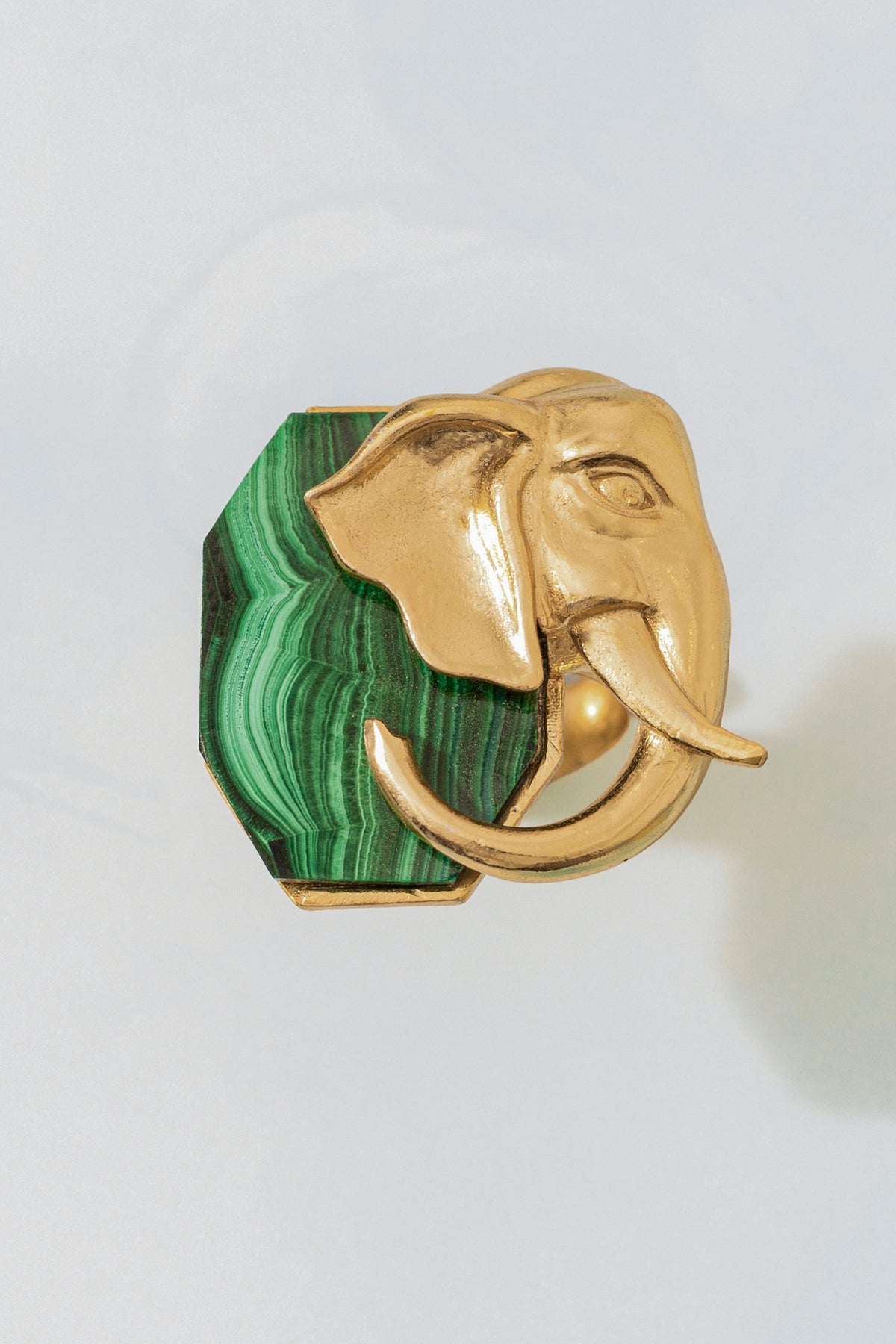 Ele Malachite Ring Gold