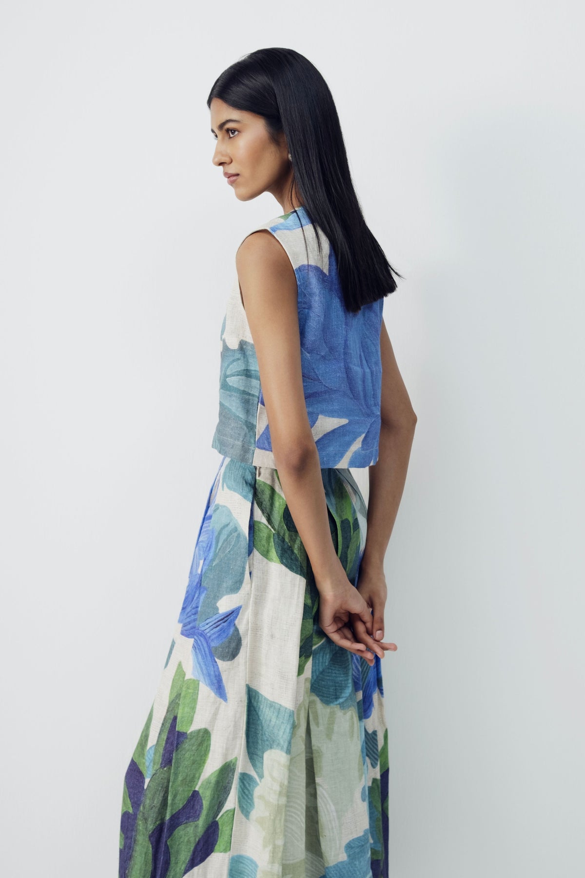 Garden Party Linen Top and Skirt Set