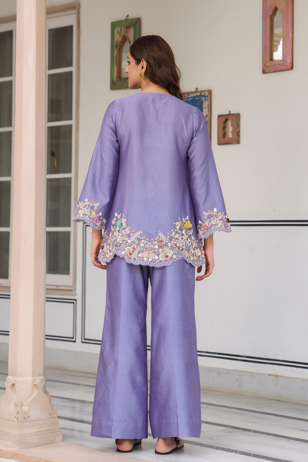 Gulzar Lilac Scallop Co-ord Set