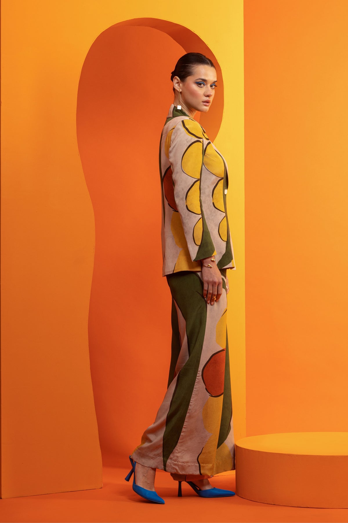 Artistic Printed Blazer Set