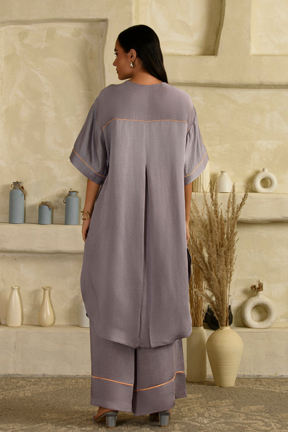 Rangrasiya Tarangi Lilac Long Kurta Set