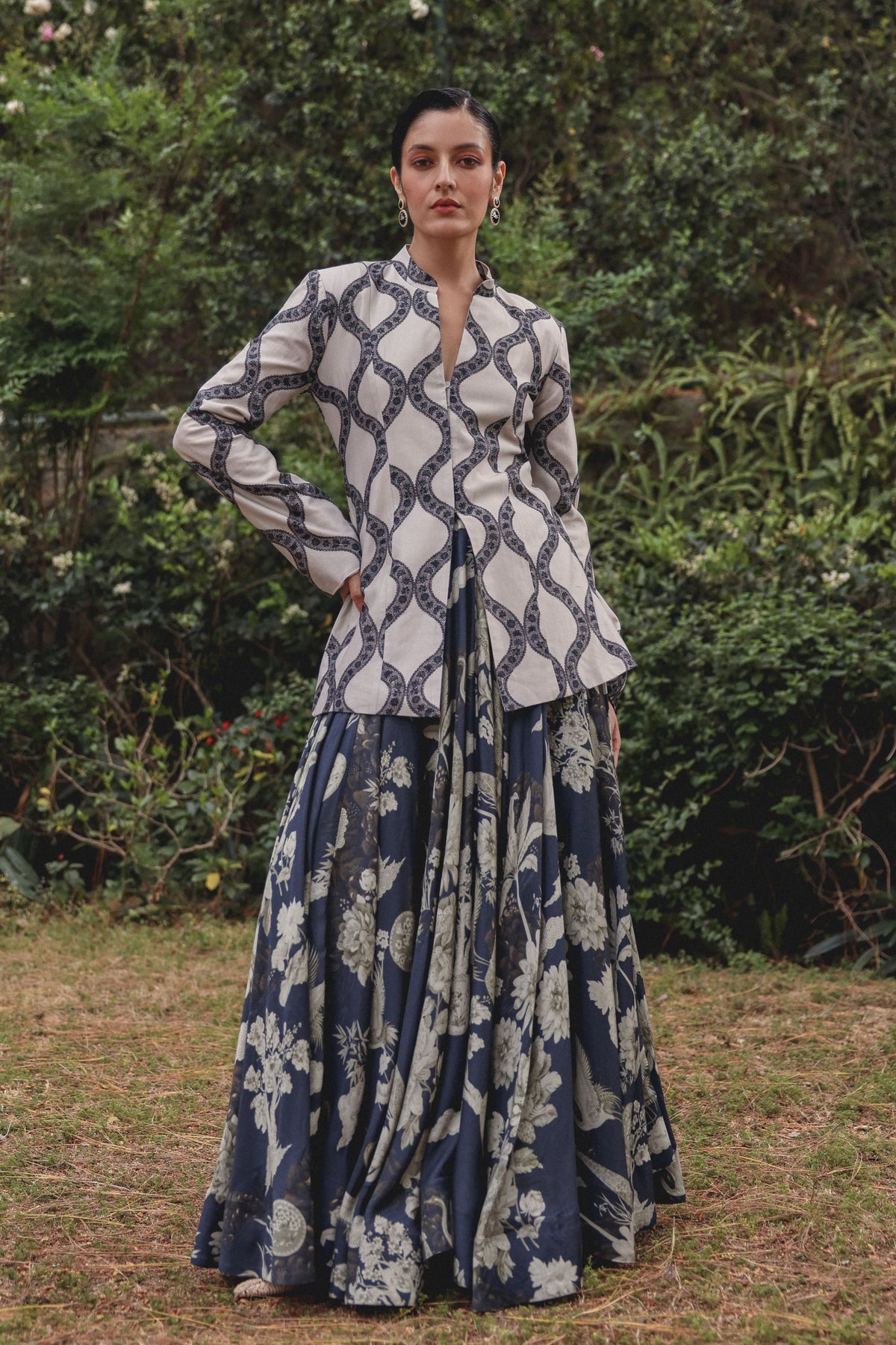 Evening Script Skirt With Jacket