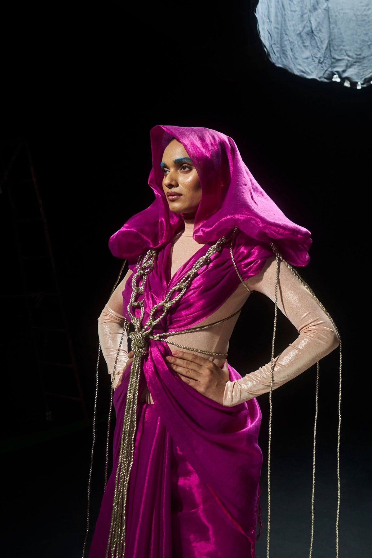Pink Zari Tissue Saree