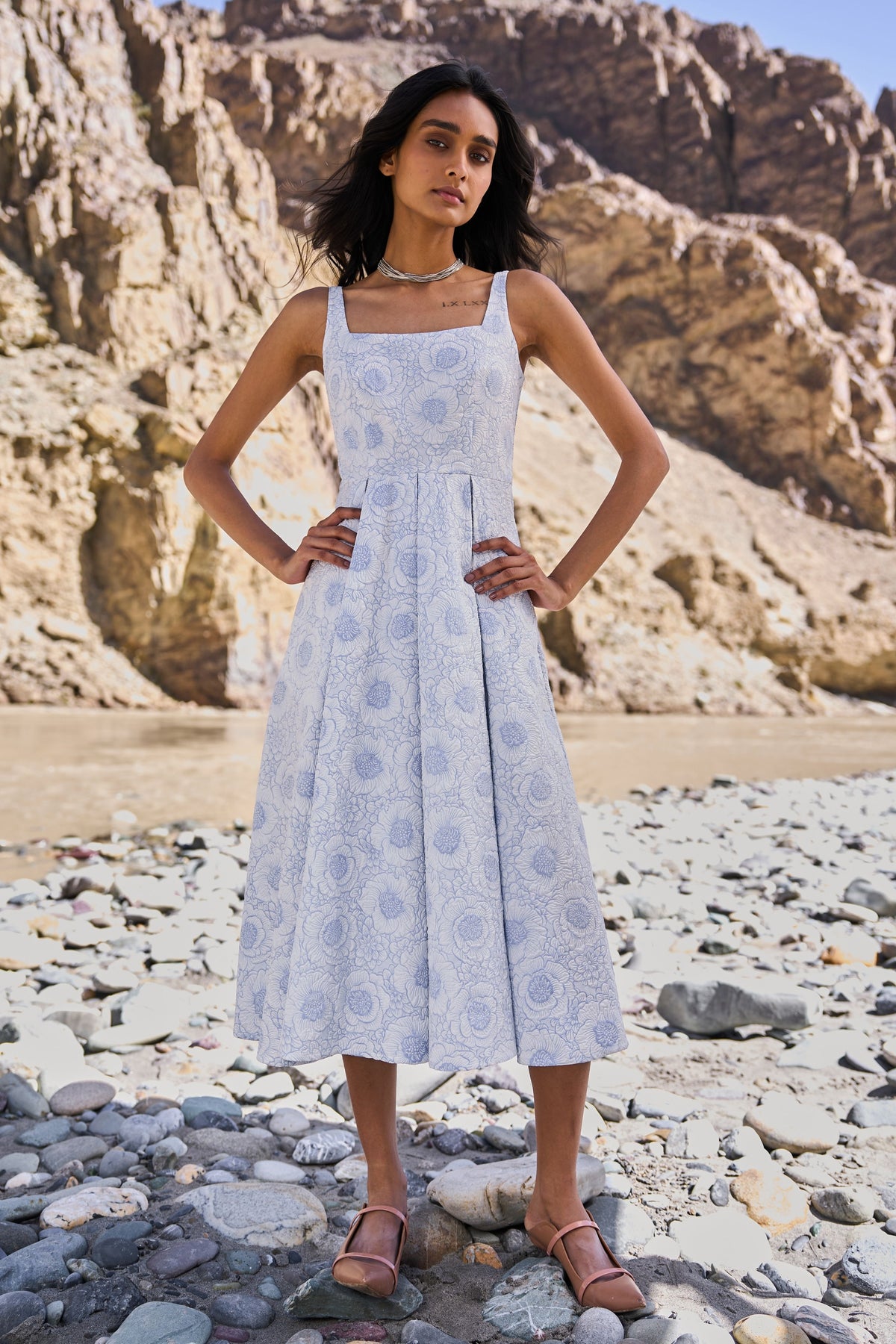 Floral Flared Midi
