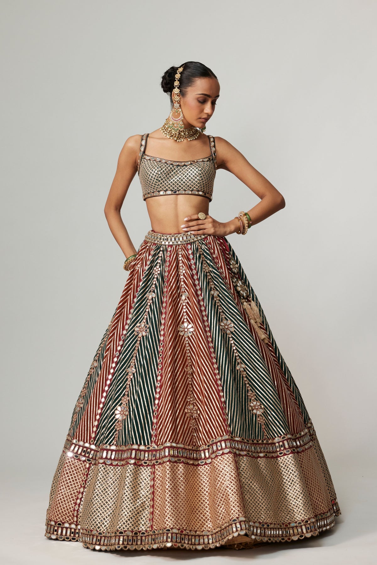 Cranberry Multicolor Lehenga Set