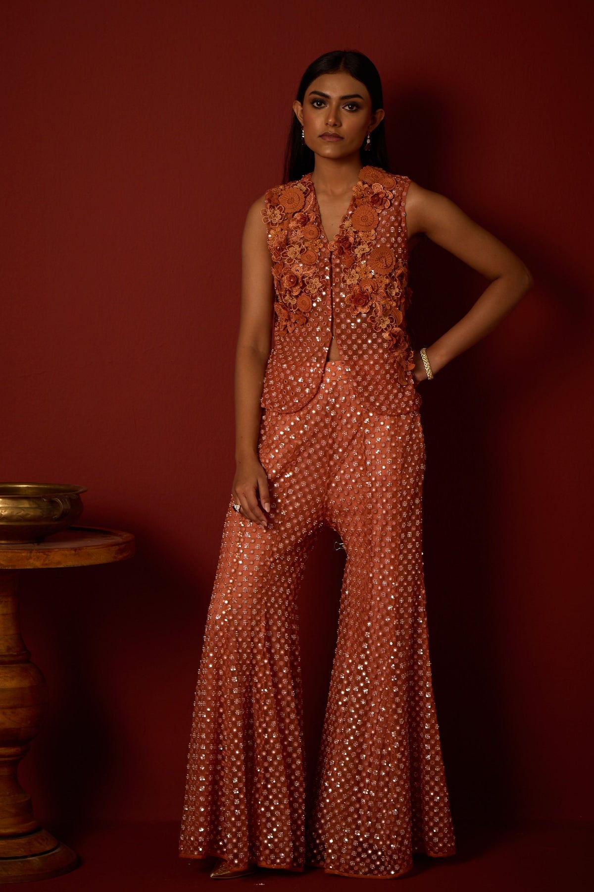 Embellished Bootcut Pants