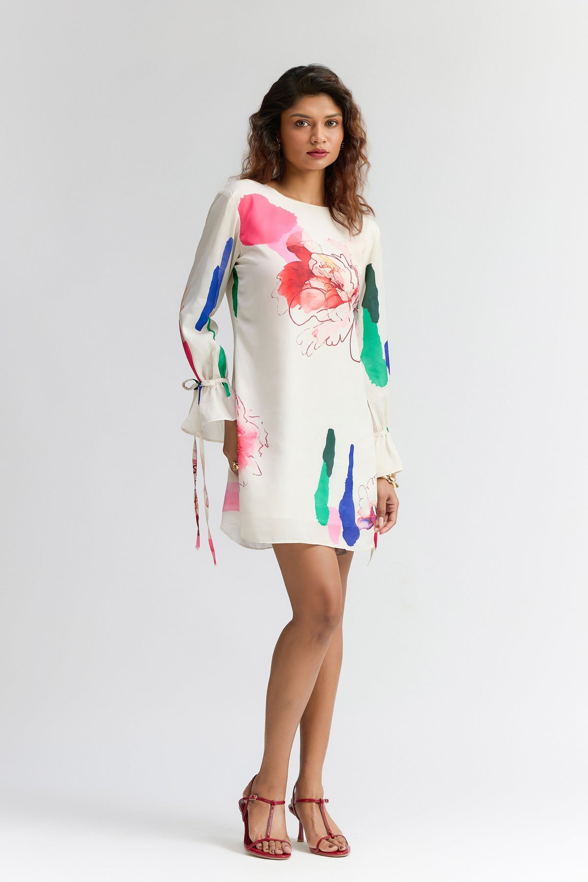 Colour Splash Printed Short Dress