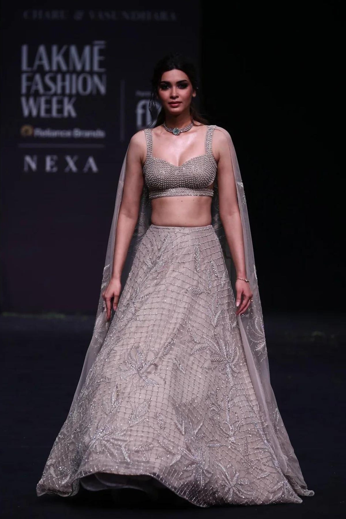 Vanna Lehenga Set in Champagne