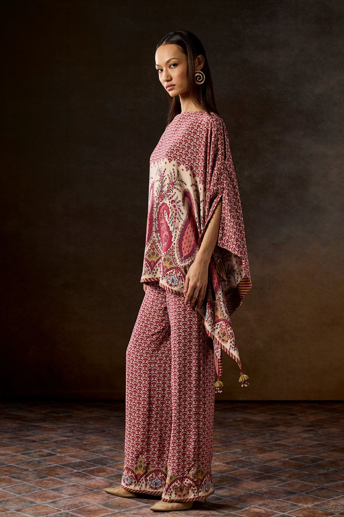 Rosa Pink Printed Kaftan Co-ord Set