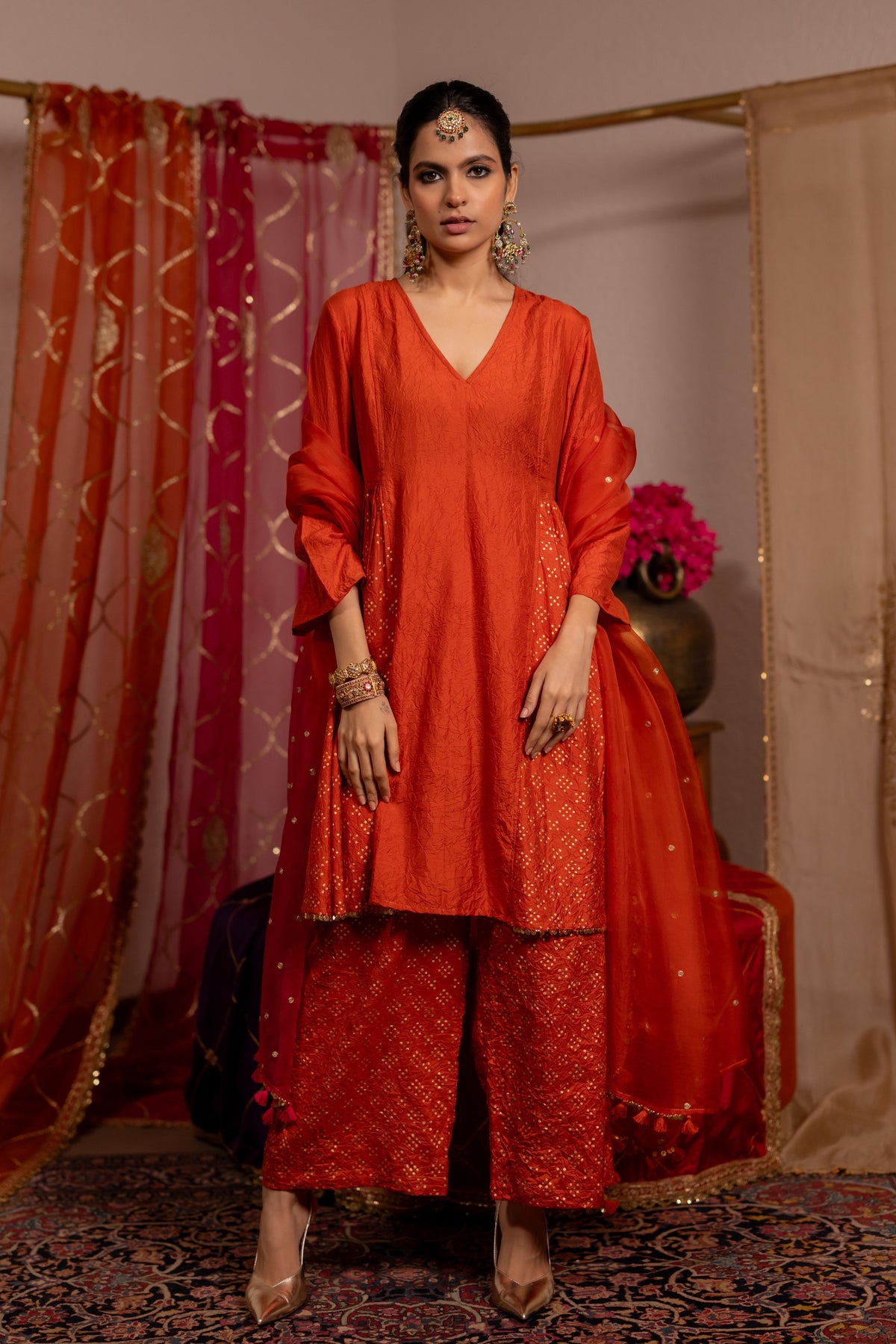 Orange Kurta Set