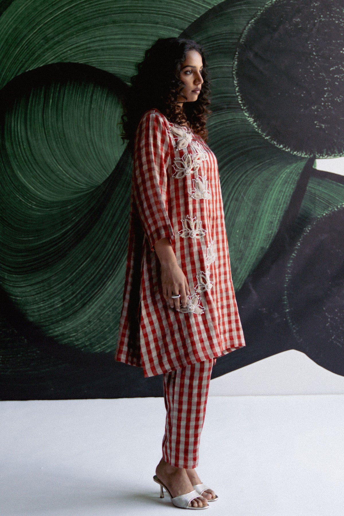 Red Check Tunic With Pants