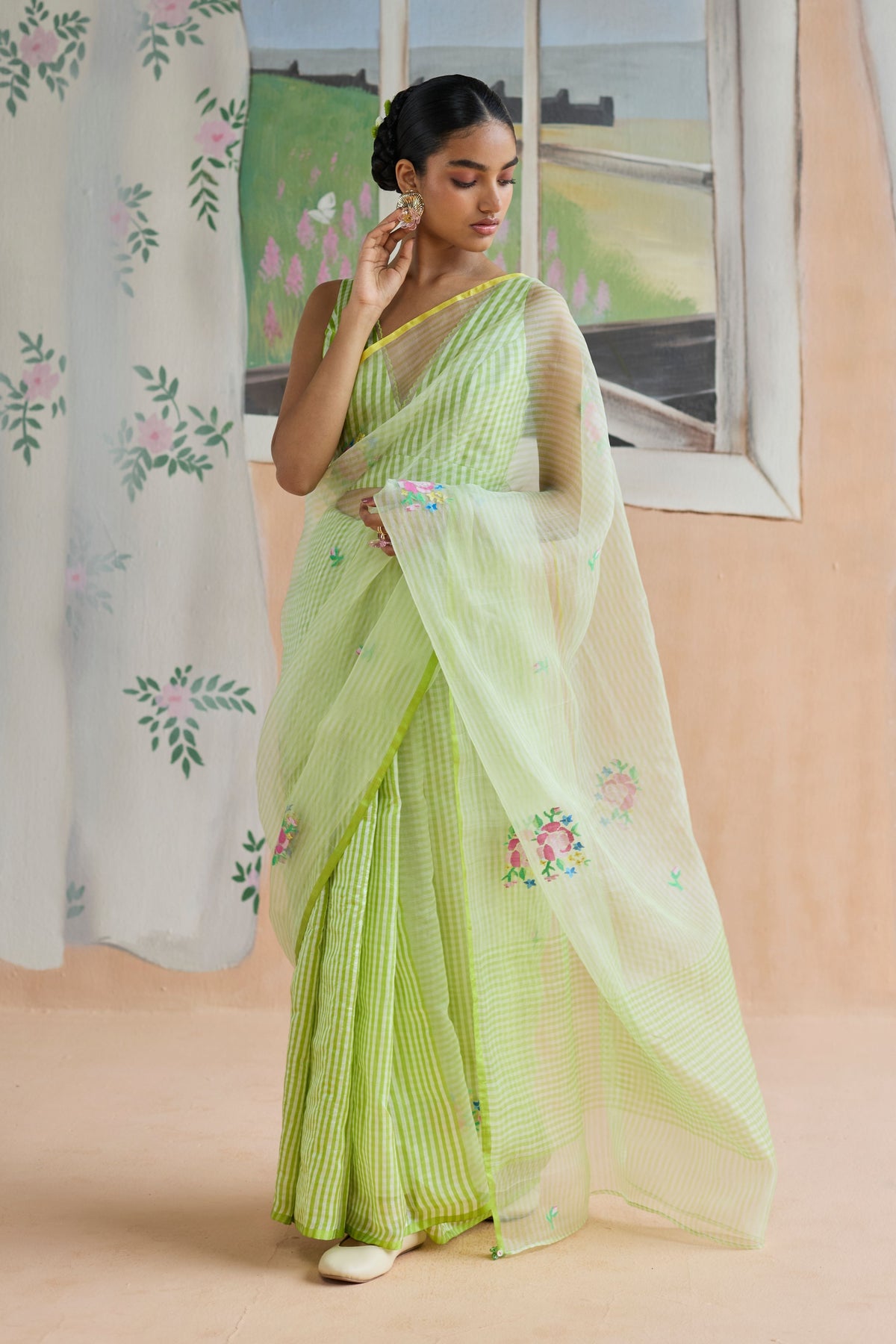 Flower Song Jamdani Sari