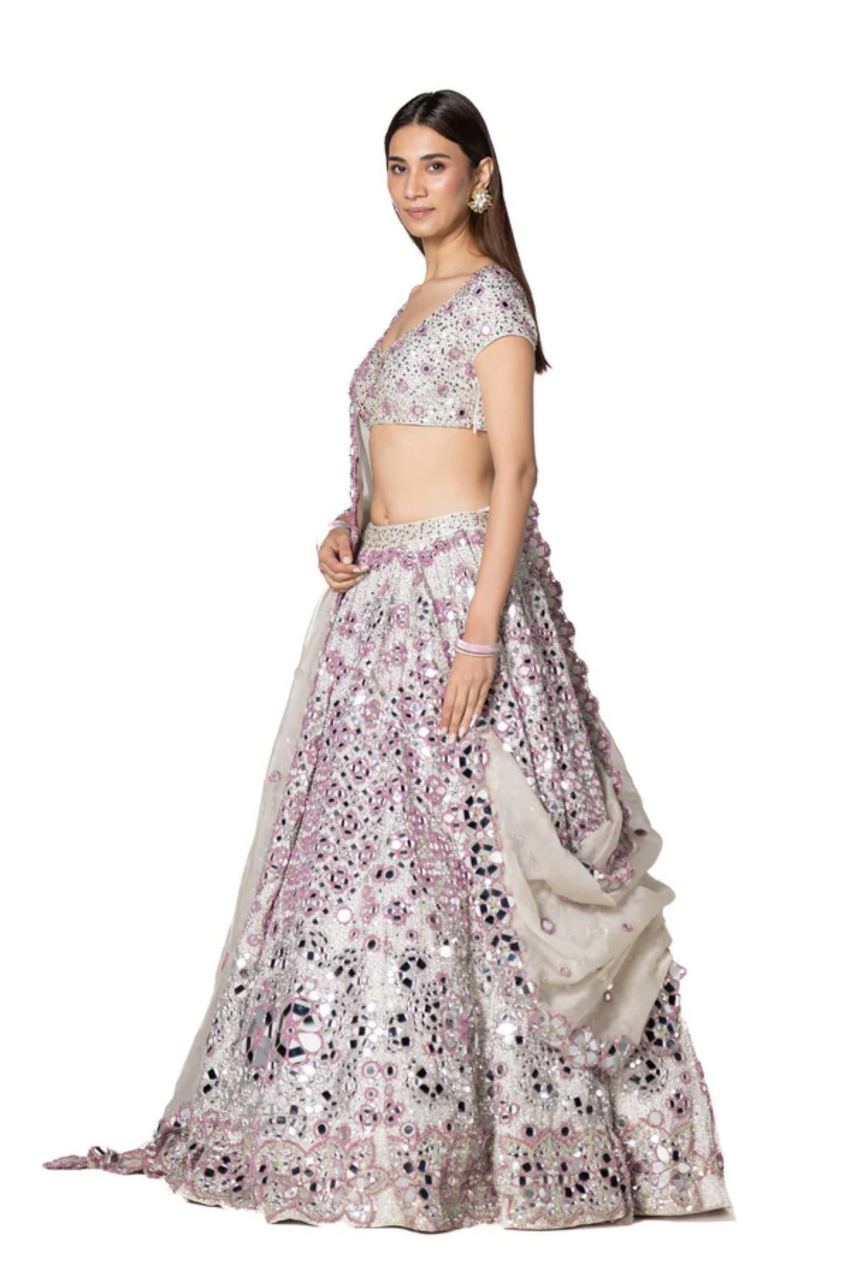 Ivory &amp; Lilac Lehenga Set