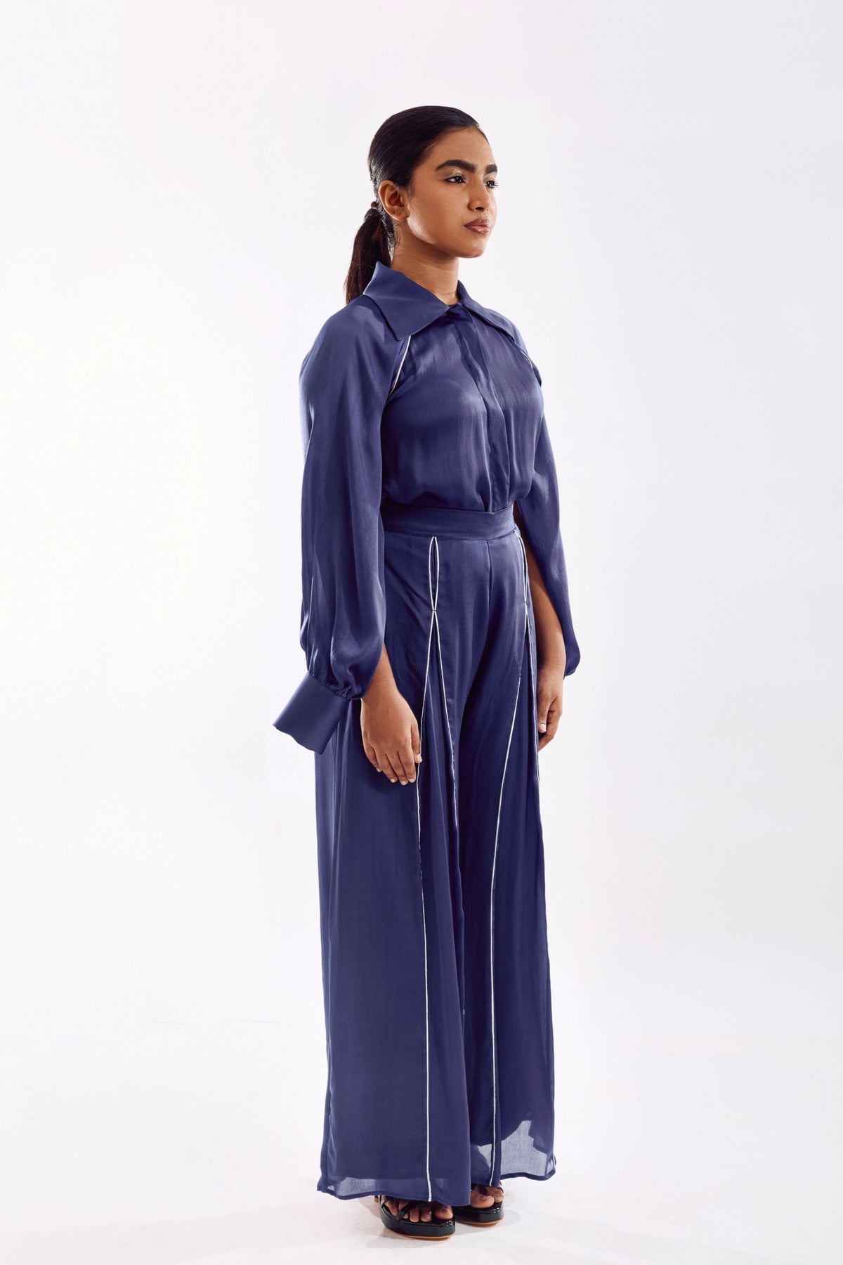 Indigo Panneled Top