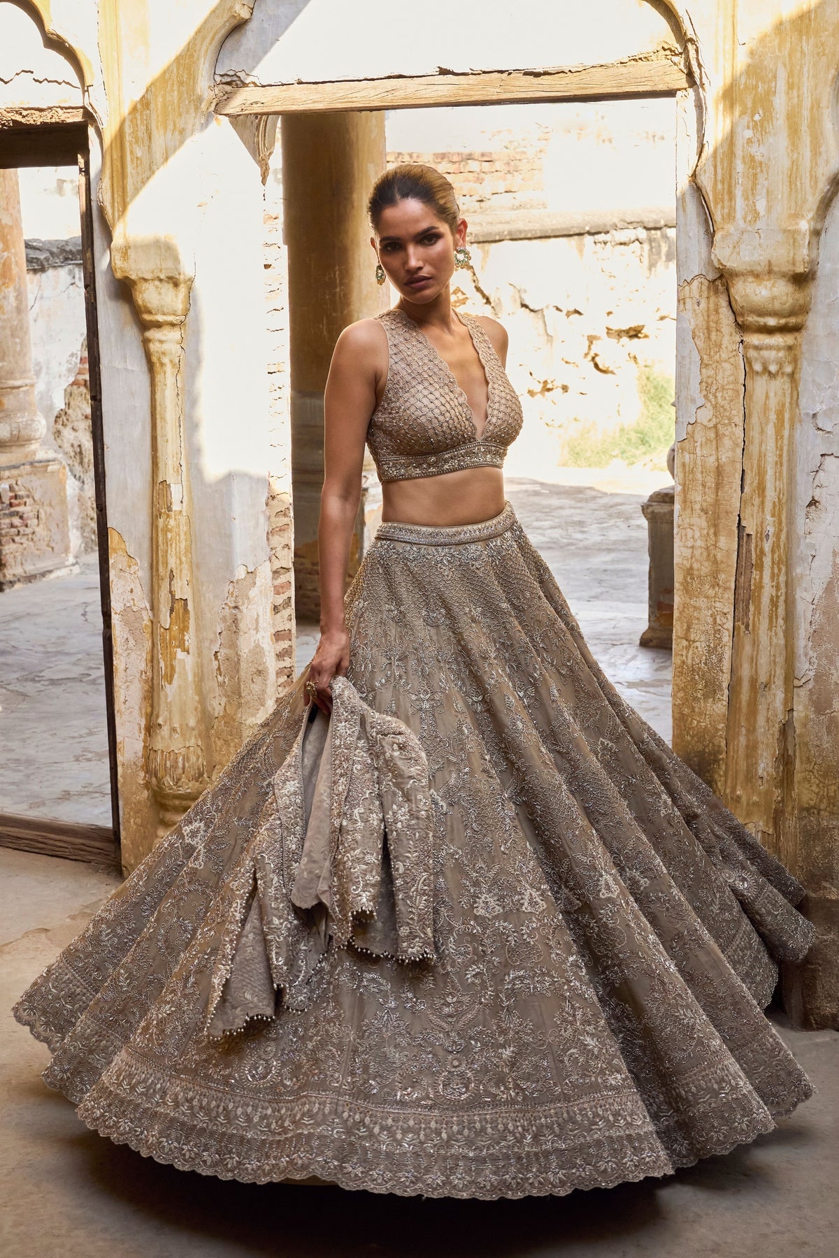 Golden Lehenga Jacket Set