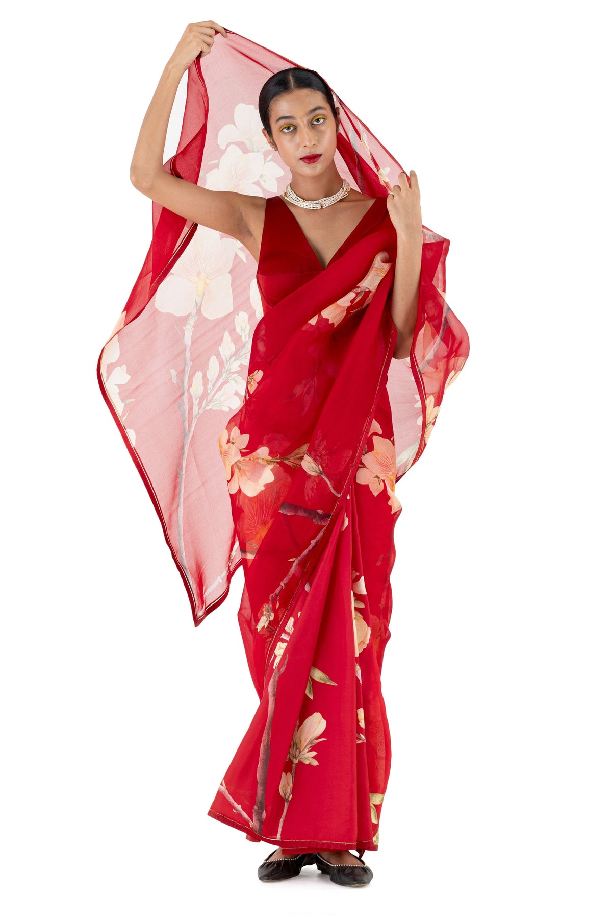 Agati Red Saree