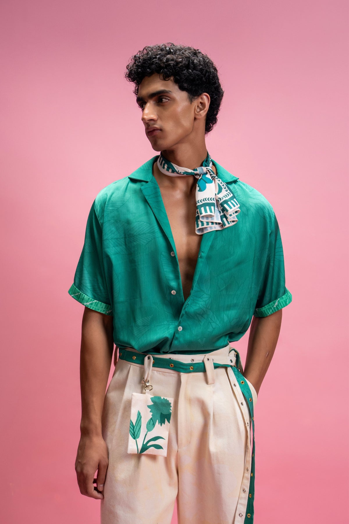 Green Shirt And Trousers Set