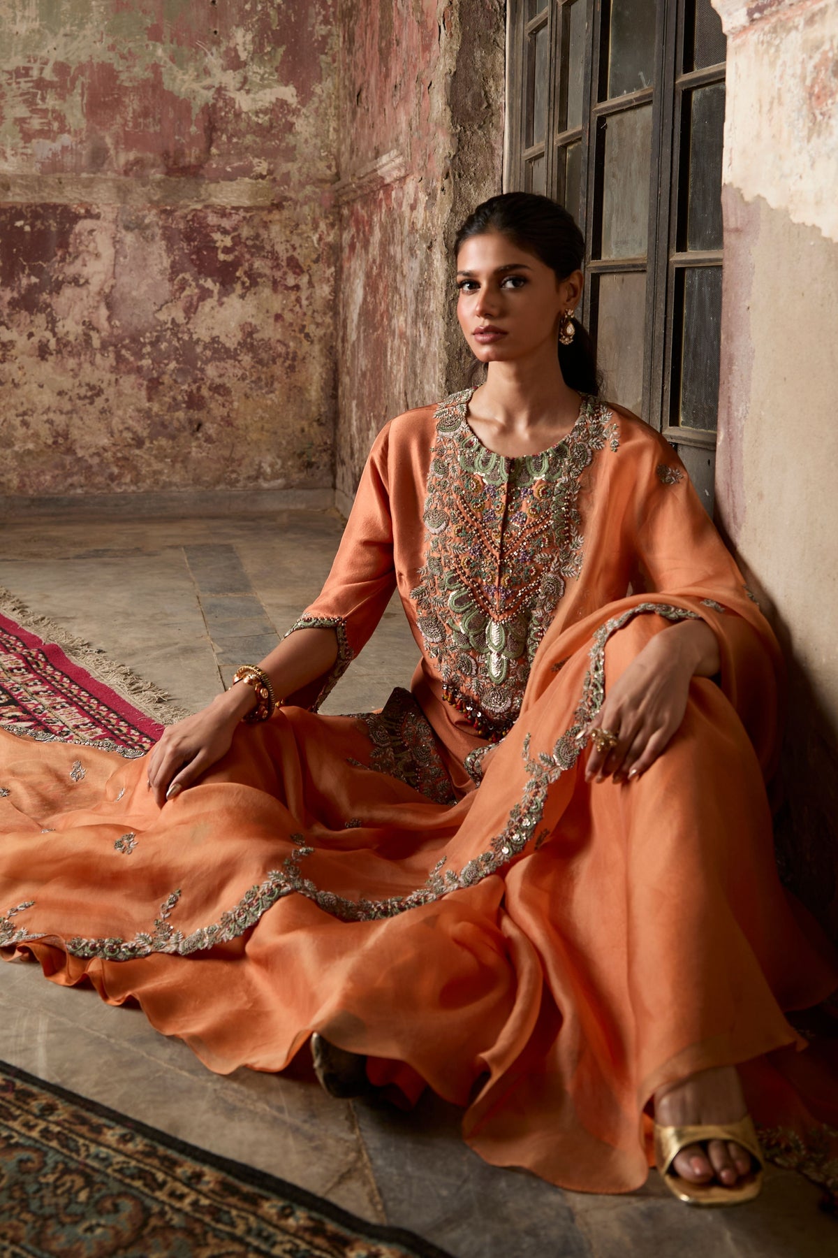 Rust Sharara Set