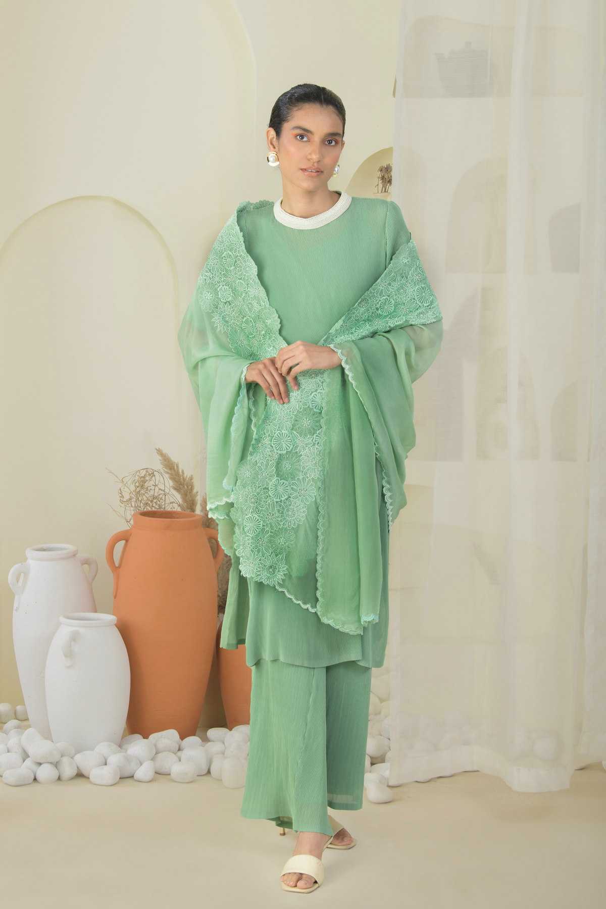 Grassy Green Kurta With Dupatta