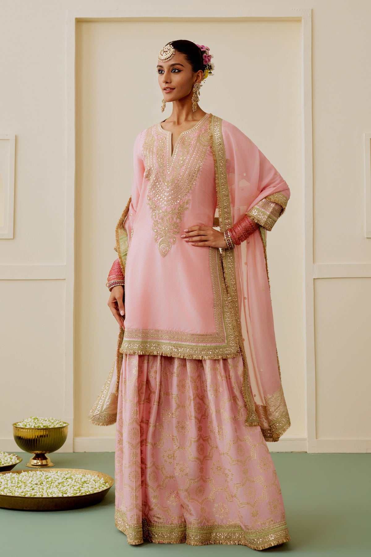 Shaazneen Pink Sharara Set