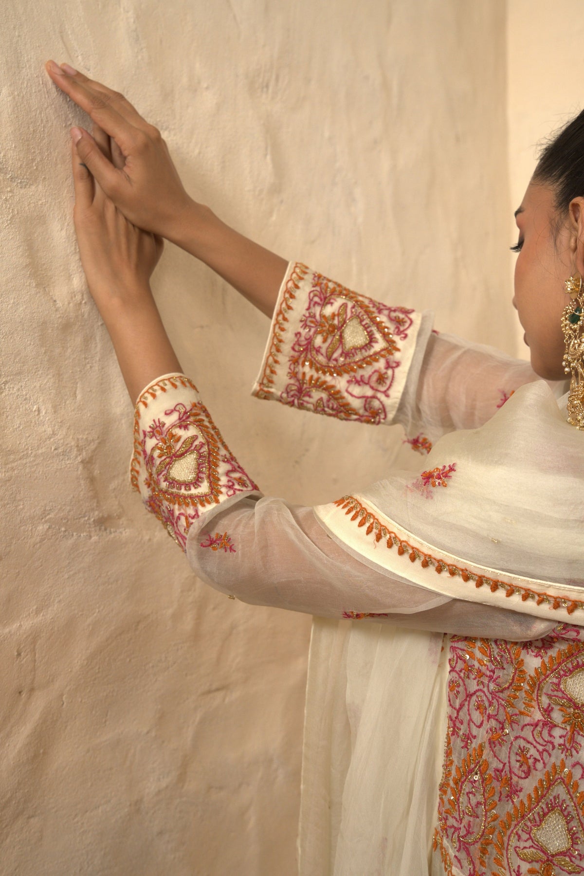 Organza Chikankari Kalidar Set