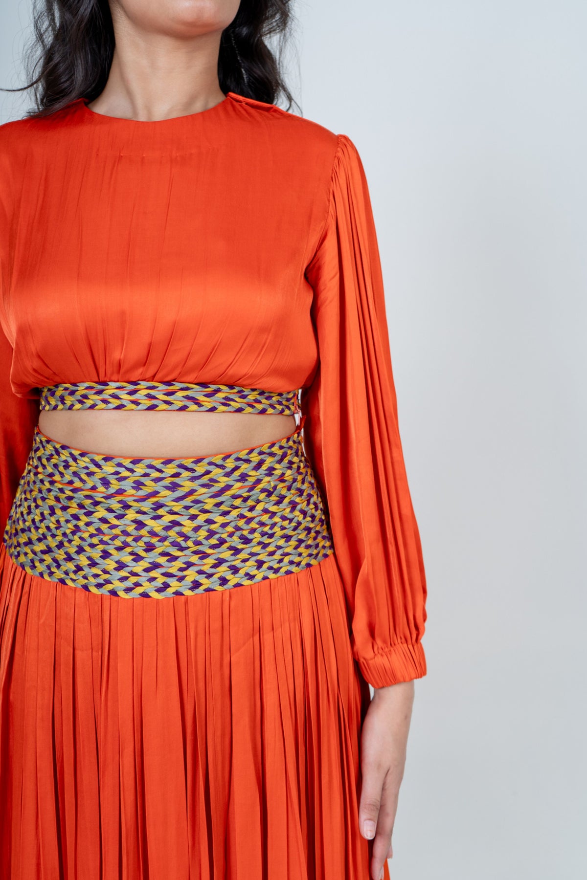 Orange Skirt Set