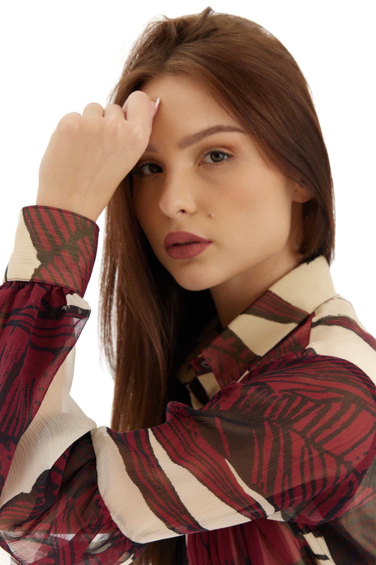 Off White and Brown Top
