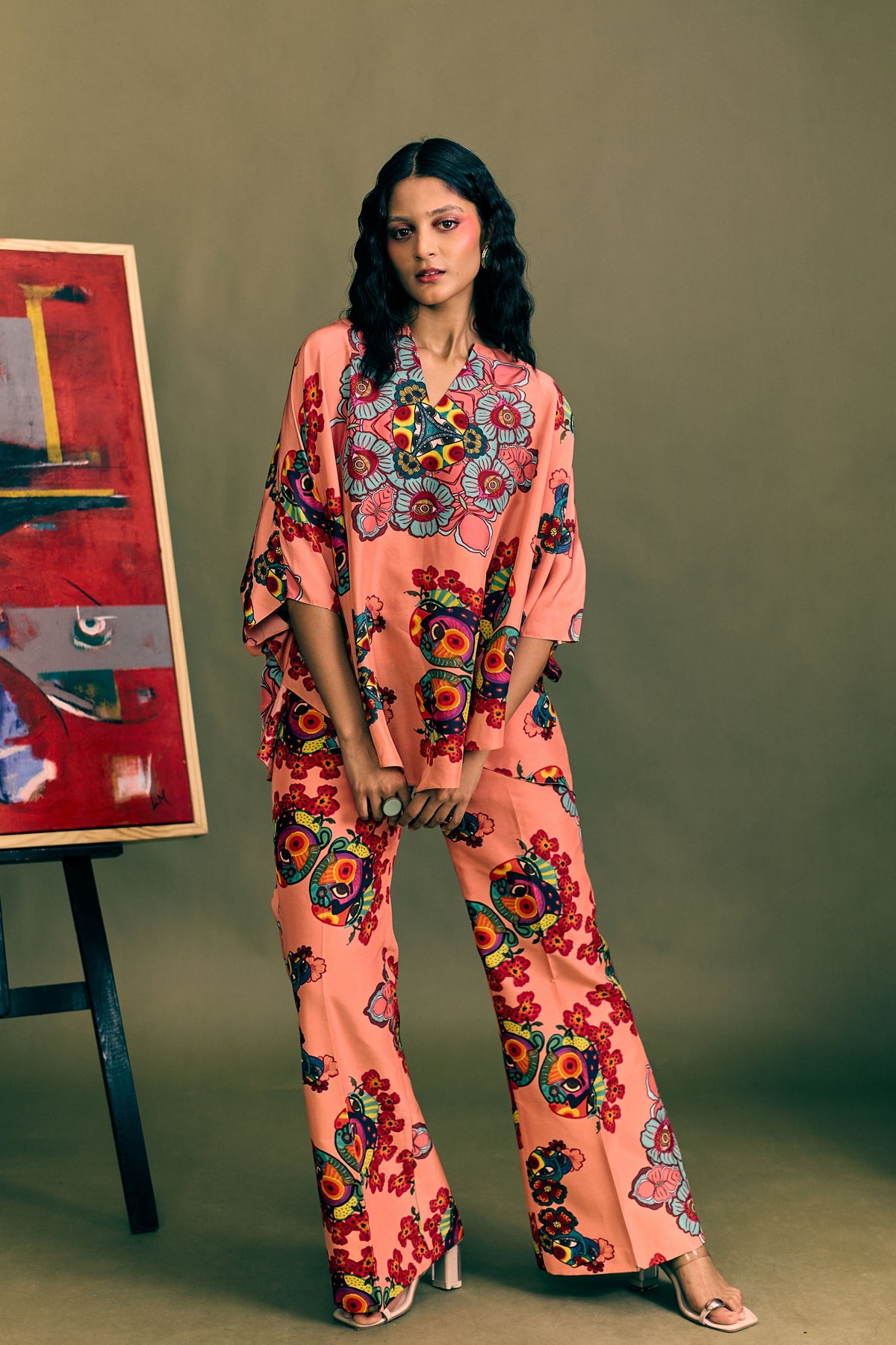 Pink Prism Printed Flared Trouser