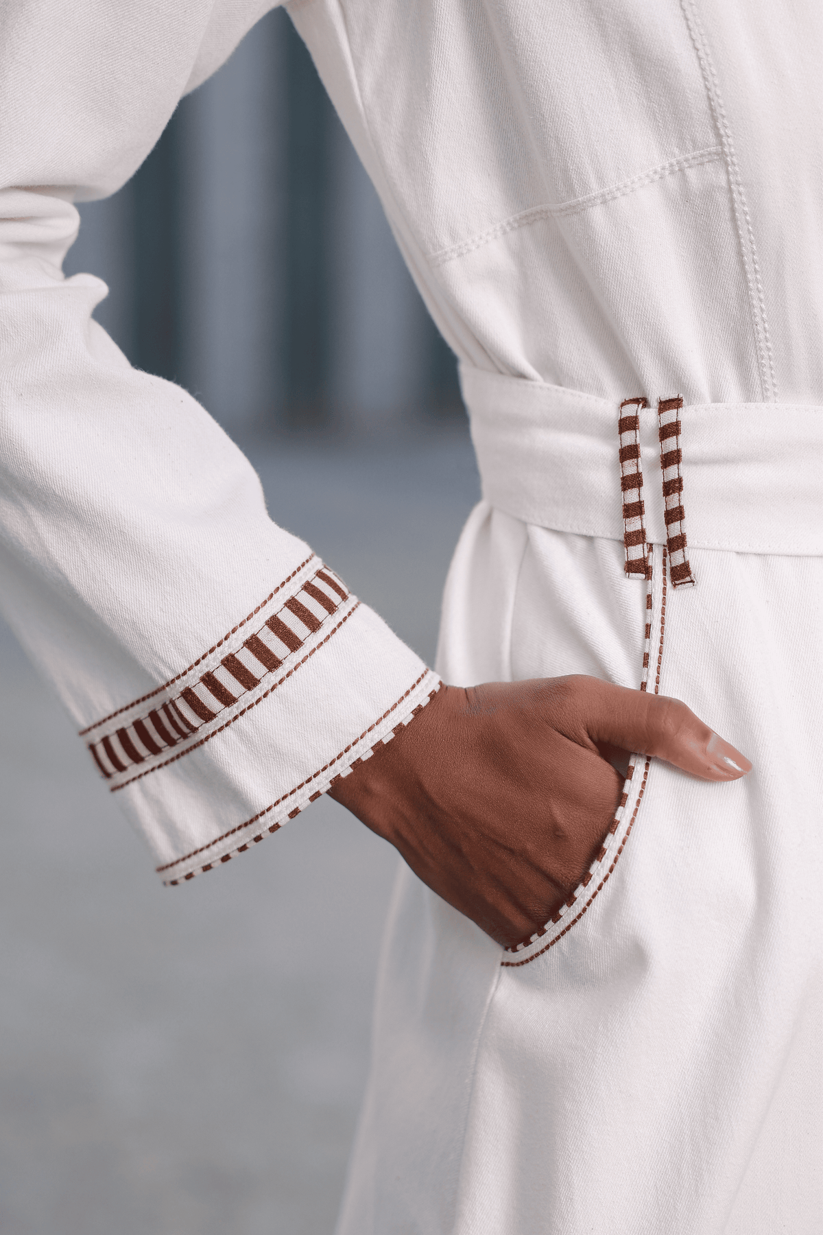 Azure Trench Coat Set in White