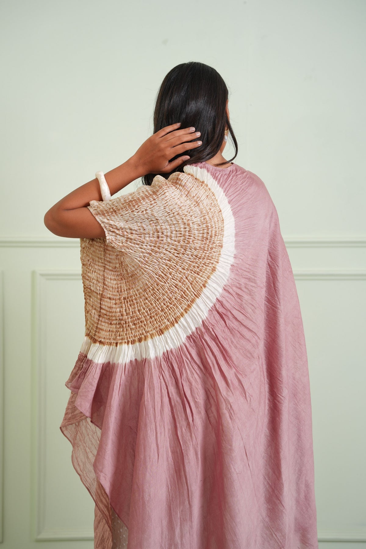 Shibori Tissue Asym Kaftan
