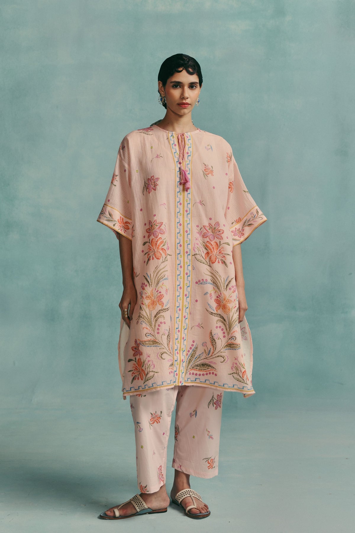 Hibiscus Pink Kaftan Set