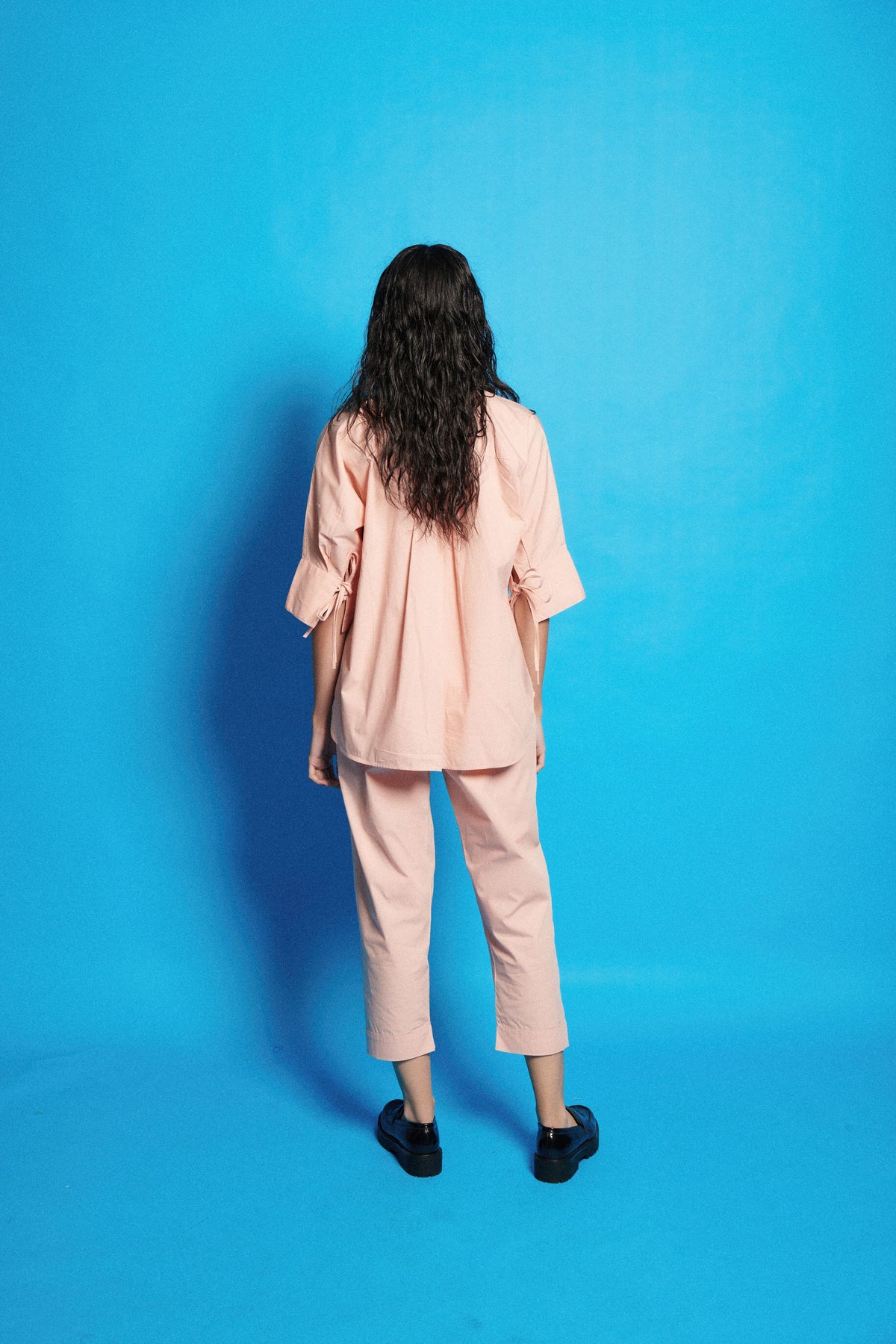 Embroidered V Neck Top Pant Set With Stylish Strings