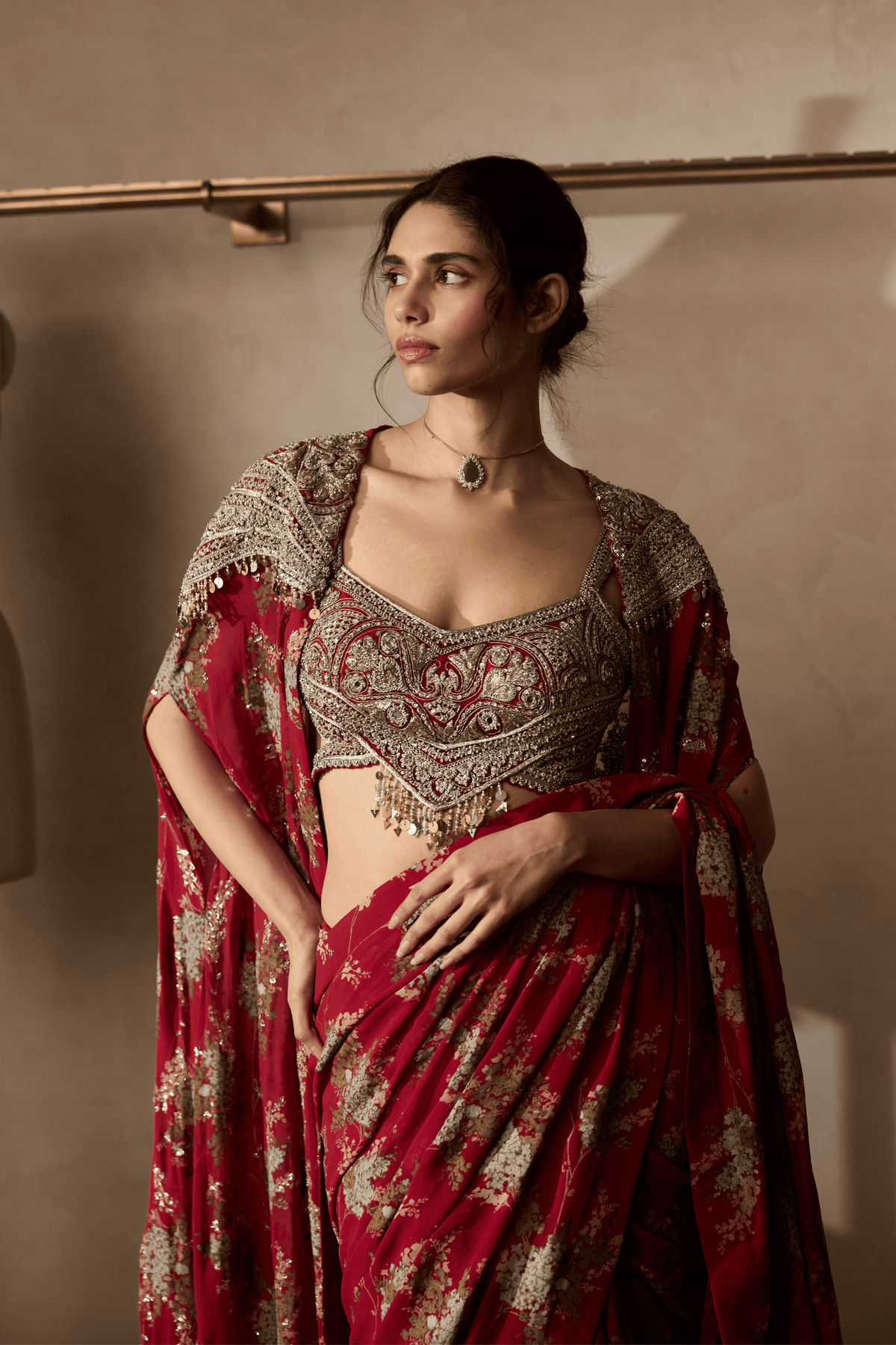 Nova Cape Saree Set