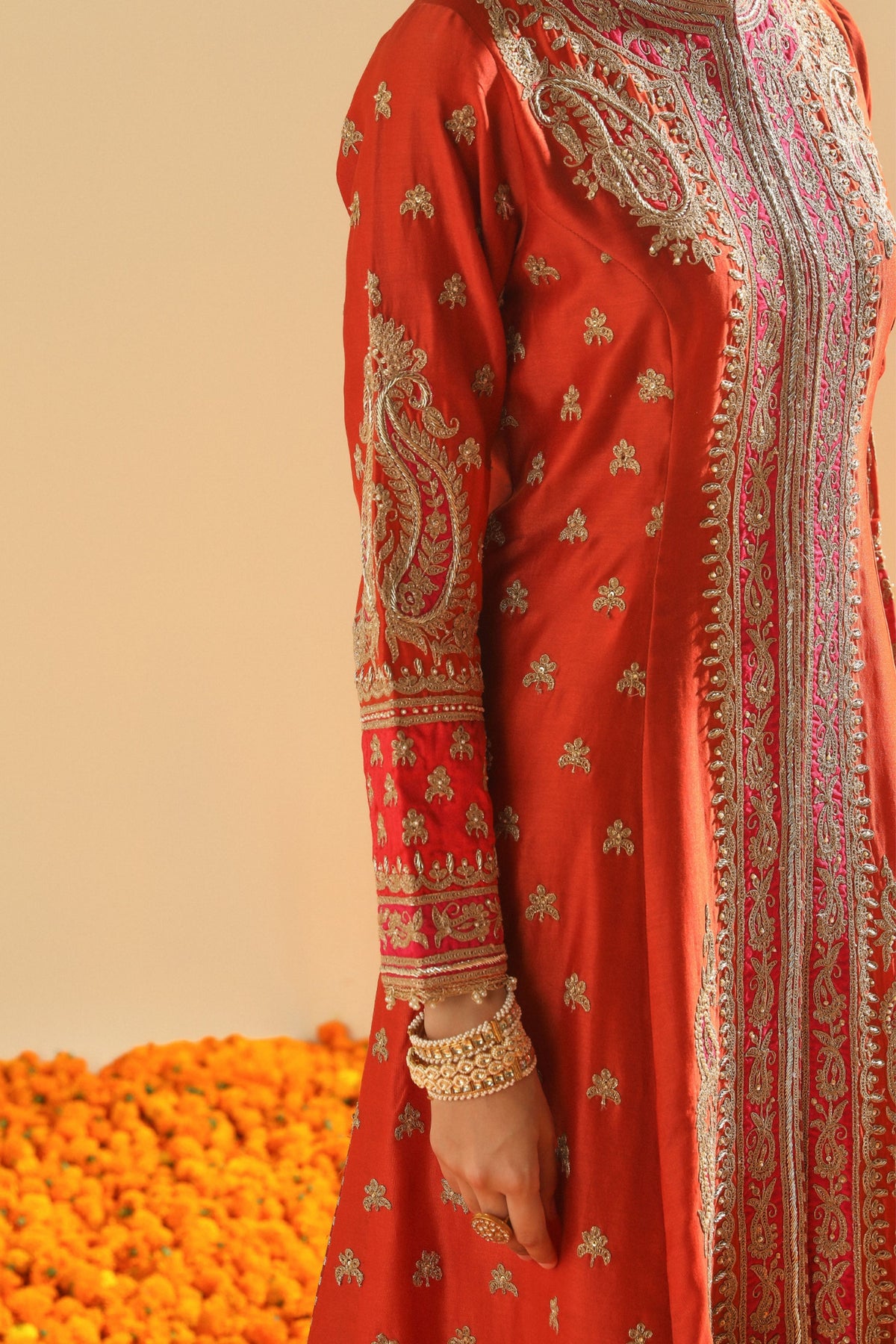 Burnt Orange A-line Jacket Set