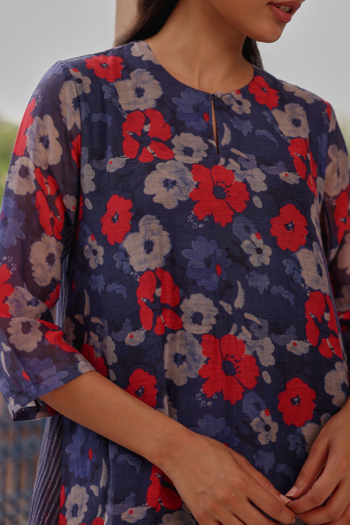 Indigo Bloom Tunic Set