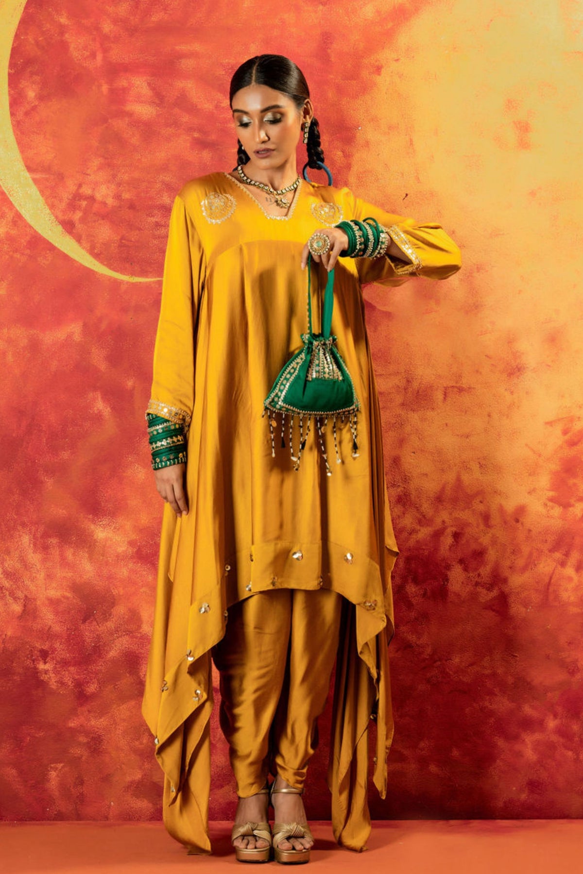 Mahi Mustard Tunic Set