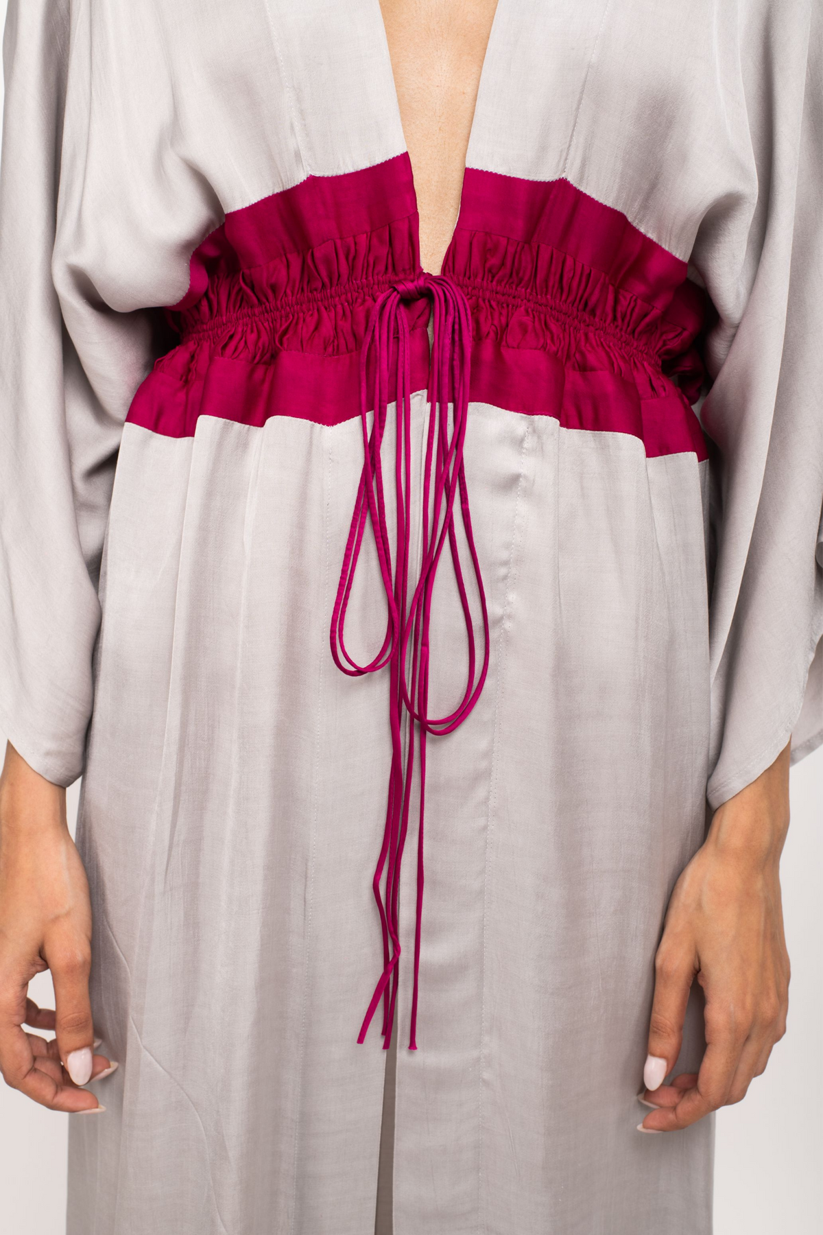 Grey and Wine Asymmetrical Cape