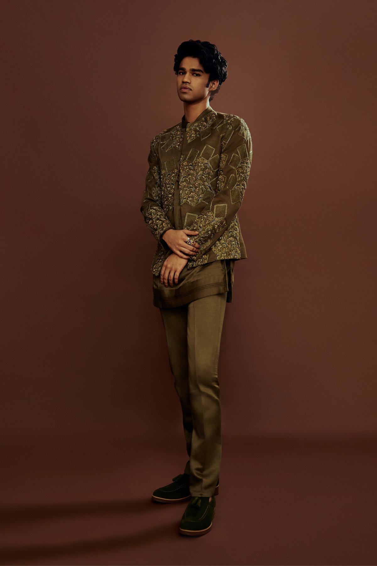 Babil Khan In The Olives Short Jacket Set